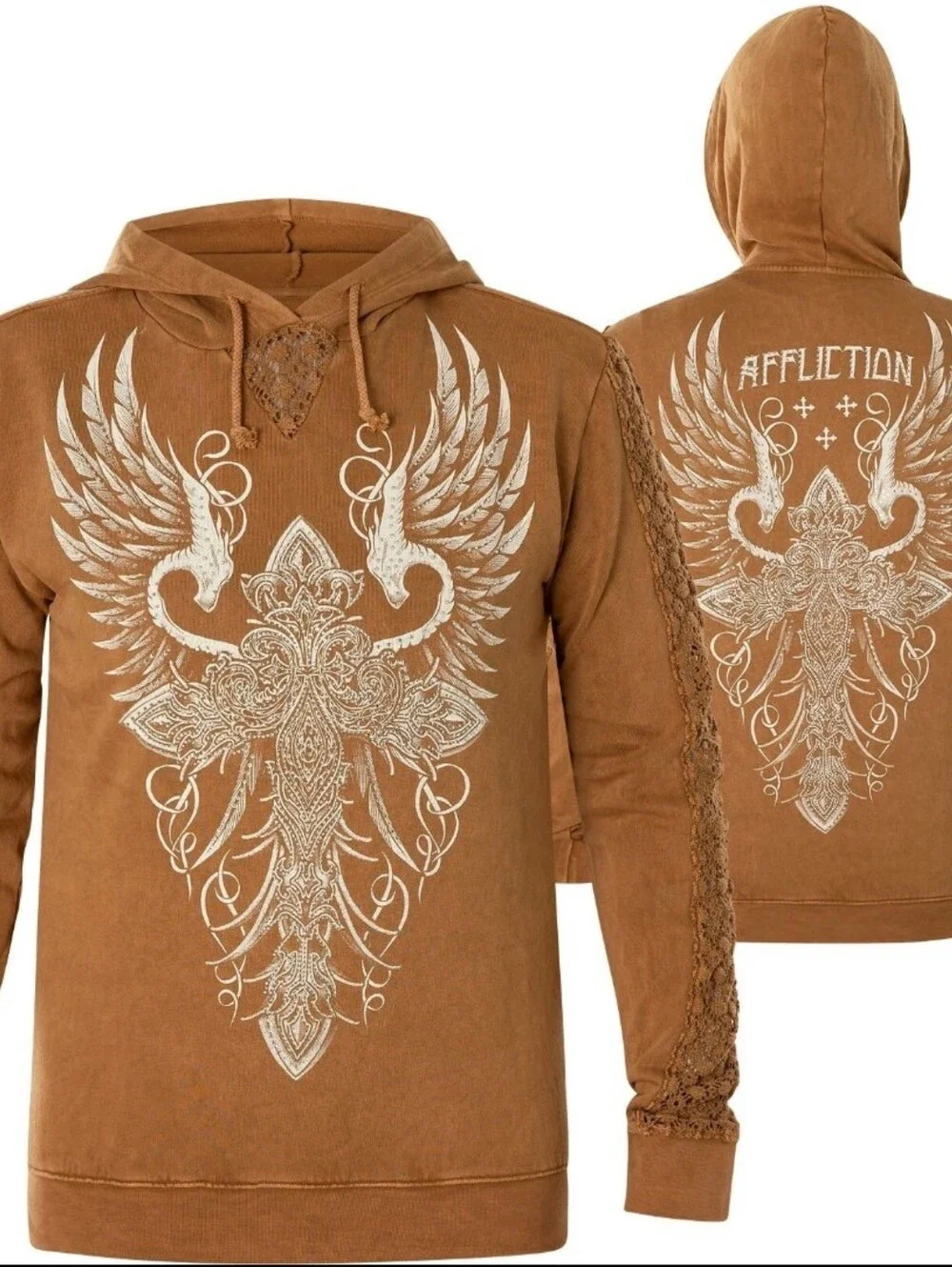 NWT! Buckle Affliction Summer Women's Studded Distressed Knit Canyon Hoodie XS